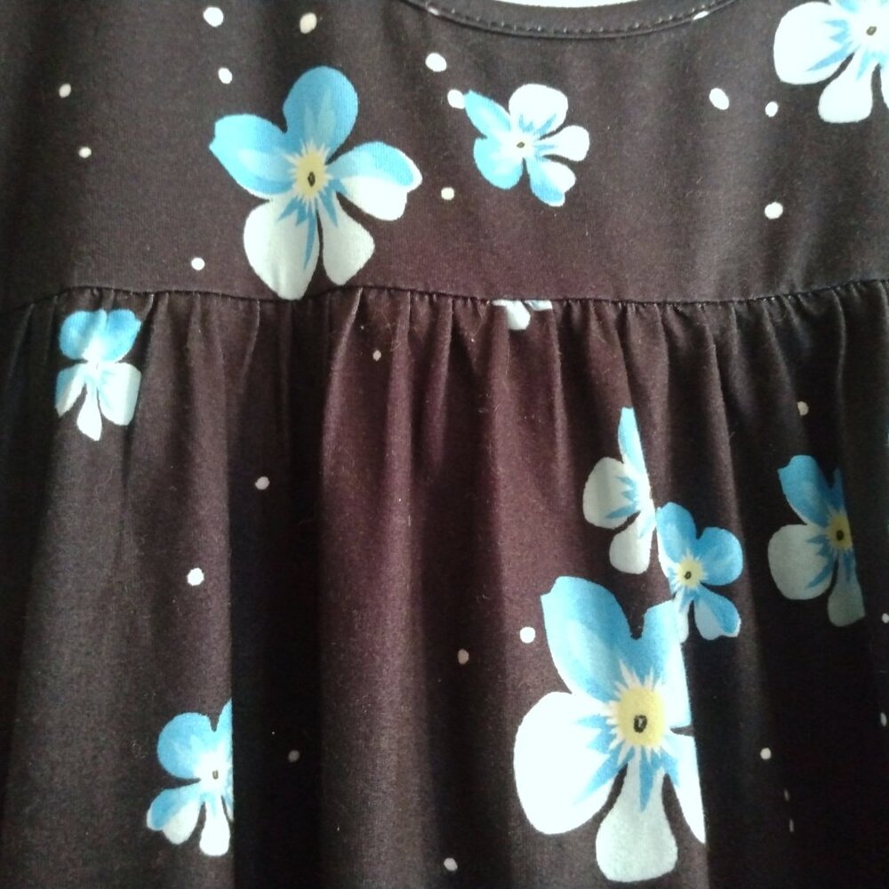Dark Floral Stretch Tunic Top L Whimsigoth Casual Chic Cottagecore Romantic - Picture 3 of 7